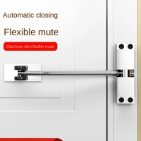 Automatic door closer, rebound door closer, simple household installation, closer device, sliding door closer