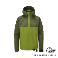 【RAB】 Downpour Eco Jacket 輕量防風防水連帽外套 男款 軍綠/白楊綠 #QWG82