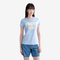【Roots】Roots女裝- ROOTS NATURE SLIM 短袖上衣(復古牛仔)