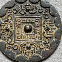 Bronze Mirror of Tang Dynasty and Han Dynasty Bronze Mirror Craft is Exquisite and Rich (Four Button Rectangular Inscription)
