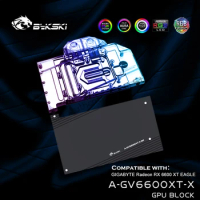 Bykski A-GV6600XT-X GPU Cooling Block For GIGABYTE Radeon RX 6600 XT EAGLE Graphics Card,VGA Copper Radiator 5V 12V