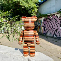 Bearbrick 400% Diamond-Shaped Horizon 28cm Height Joints Can Rotate Desktop Collection Toy Doll Solid Wood Handmade Figure