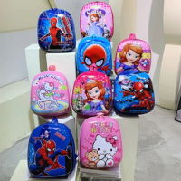 Disney Cartoon Spiderman Boys Children's Backpack Sofia School Bag Cute Kitty Girl Baby Backpack Cartoon Egg Shell Bags