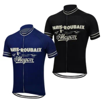 Paris Roubaix Men Cycling Jersey Retro Short Sleeve Mtb Clothing Breathable Ropa Ciclismo Bike Jersey