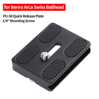 PU-50 Universal Metal Quick Release Plate Camera Tripod Adapter Mount Plate Board for Benro Arca Swiss Ballhead