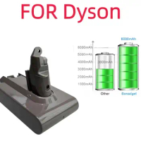 V6 Battery for Dyson, 21.6V 6000mAh Battery for Dyson V6 Vacuum Cleaner DC58,DC59,DC62,650,770,880,SV03,SV04,SV05,SV06,SV07,SV09