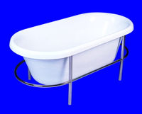 【麗室衛浴】BATHTUB WORLD 壓克力 獨立造型缸含白鐵造型鐵架