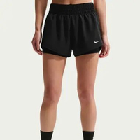 NIKE Women Training Dri-FIT One Mid-Rise 3In 2-In-1 Short Celana Fitness Wanita [DX6013-013] A/M BLA