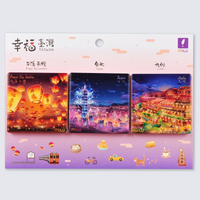 【仲夏周年慶】幸福台灣磁磚磁鐵組A款 (3入) MILU MAGNET 臺灣特色 文創商品 101 天燈 九份老街 設計師手繪