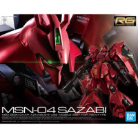 Bandai Original Gundam Rg 1/144 Char Aznable Msn-04 Sazabi Anime Action Figure Assembly Model Toys Gifts For Children
