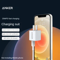 ANKER Charger Nano PD20W Fast Charge Plug MFi Certification Data Cable Suit for Apple IPhone 14/13/12/11/Promax/8 White