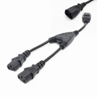 High Quality IEC 320 C14 Male to 2 x C13 Female Y Splitter Cable About 0.32M 1 pcs