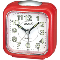 【CASIO 卡西歐】復古圓弧輕巧指針鬧鐘(紅-TQ-142-4)