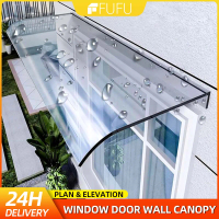 40cm/50cm Door Window Awning PC Board Cover Outdoor Front Door Patio Sun Shelter Window Eaves Rain C