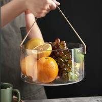 手提式透明籃創意簡約干果盤家用客廳零食收納置物籃多用途冰桶
