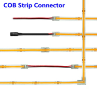 5pcs/lot 5V 12V 24V COB LED Strip Connector 2pin 3pin 4pin 5mm 8mm 10mm Quick Connectors Extension Wire Terminal Welding Free