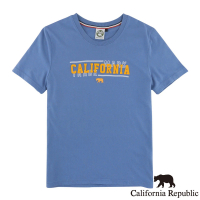 【California Republic】CALIFORNIA布標疊加圓領棉TEE(男版)