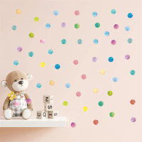 Thực vật Polka Dot phim hoạt hình Nhà tường Sticker có thể loại bỏ các phòng phòng khác nhau hạt nhâ
