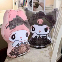 ￼Boneka Sanrio Kawaii Printing Plush Pillow Kuromi My Melody Cartoon Anime Doll Toys 40cm Hadiah Ula