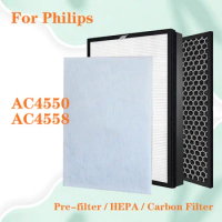 Replacement Philips HEPA Filter and Active Carbon Filter for Air Purifier AC4550 AC4558