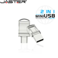 JASTER Waterproof USB Flash Drive128GB Type C Ultra Dual Mini Pen Drive 64GB 32GB 16GB 8GB Black Metal Business Gift USB Stick
