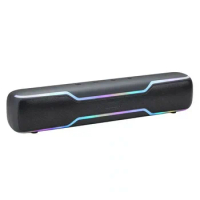 Music Center Desktop Wireless Long Bar RGB Light Soundbar Subwoofer Small Speaker Soundbar Bluetooth Speaker caixa de som
