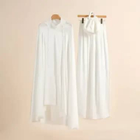 Fisura Scarf Mukena Aisyah Pet Knitting Malay White