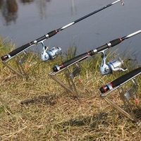 【自動魚竿起竿支架-二代-竿托長20-地插6*16cm-1套/組】不銹鋼 二代釣魚高彈力海杆彈簧竿架炮臺架杆分三檔可調靈敏度-76017