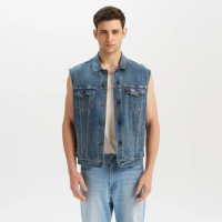 【LEVIS】男款 牛仔背心 Performance Cool 涼感背心 無袖牛仔背心 人氣新品 003YR-0000