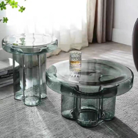 Glass Mobile Coffee Tables Hallway Balcony Couch Side Tables Terrace Decorative Aesthetic Home Mesa De Centro Room Furniture