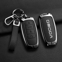 ปลอกกุญแจรถหนังผสมโลหะสังกะสี สำหรับ Chery Jaecoo 5, Jaecoo J5, Jaecoo 5 EV, Omoda C5 EV, Omoda C5, 