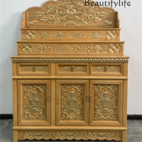 Tibetan Solid Wood Three-Layer Buddha Niche Altar Altar Chinese Carving Buddha Cabinet Tibetan Tantra Tibet Altar