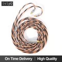 ivipQ 2-Core 5N LITZ Silver-Plated Coaxial Cable Replacement Headset Upgrade Cable 3.5/2.5mm/4.4mm Plug Replace Audio Cable
