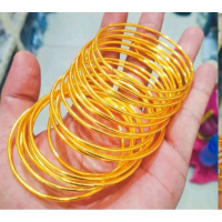Gelang Tangan Keroncong isi 7 Gold Warna Gold Fhasion Bracelets skena Tridatu merah putih sisik meri
