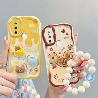 Casing Vivo V15, Casing Lembut dan Comel, Tepi Krim, Anak Patung Rajah Tiga Dimensi, Casing Penuh, B
