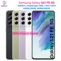 Samsung Galaxy S21 FE 5G G990U1 128/256GB Original Unlocked Phone 6.4" Snapdragon 888 Octa Core Dual 12MP&amp;32MP 6GB/8GB RAM eSim