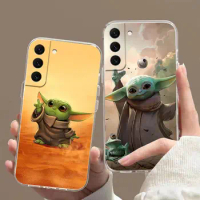 Clear Phone Case For Samsung S23 S22 S21 S20 FE S10 NOTE 10 A12 A10 A03S A04 PLUS ULTRA 5G Case Funda Shell Cute Baby Y-Yoda