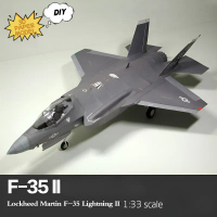 Lockheed Martin F35 Lightning II 1:33 Amerika Model Kertas Pejuang Kilat F-35 II Dimensi 54cm x 34cm