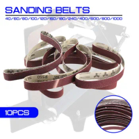 10pcs 30mm x 580mm 60 to 1000 Grit Sanding Belts For Belt Sander Attachment Use Motor/Angle Grinder