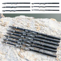 Rock Fishing Rod Carbon Fiber Spinning Fishing Pole Trout Saltwater Surf Rod Compact Ultra-Light Travel Fishing Accessories