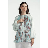 Benang Jarum - Festive Finesse Pleated Blouse - Mint