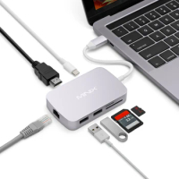 MINIX NEO C-X small Type C Hub with VGA/ HDMI /USB 3.0/Type-c for charging/ card reader