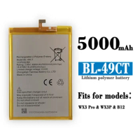 High Quality Mobile Phone Battery For Tecno WX3 Pro WX3P B12 5000mAh BL-49CT Large Capacity Built-in Battery