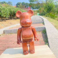 Bearbrick 400%28cm Brazilian rosewood flat bear handmade wood bear trendy figure Be@rBrick collection desktop doll