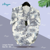 Calderioz - Kemeja Summer Tropis Lengan Pendek Pria Wanita Motif Pantai Outfit Libura Santai
