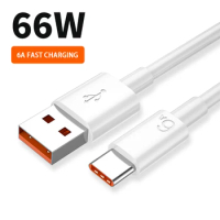 6A Type-C USB Charger Cable for Samsung S22 Xiaomi 11 12 13 Redmi K50 K60 Huawei Honor 80 OPPO Reno 8 iQOO 11 Fast Charging Cord