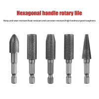 5pcsset hex shank kepala tungsten karbida keluli bertutar burr die grinder bit shank ukiran kit untu