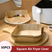 50pcs Air Fryer kertas boleh a Square bentuk minyak-menyerap kertas Steamer Cake Air Fryer Accessories Baking Paper untuk Air Fryer