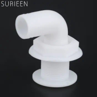 SURIEEN White Nylon Boat Yacht Marine Thru Hull Hose Fitting Fit 1 Inch Hose 90 Degree Turn Rowing Boats Accessories