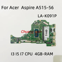 LA-K091P For Acer Aspire A515-56 Laptop Motherboard with CPU I3-1115G4 i5-1135G7 i7-1165G7 4GB-RAM 100% Test Work